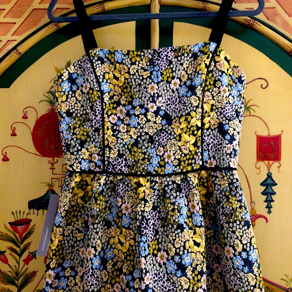 Anthropologie Floral Cocktail Dress